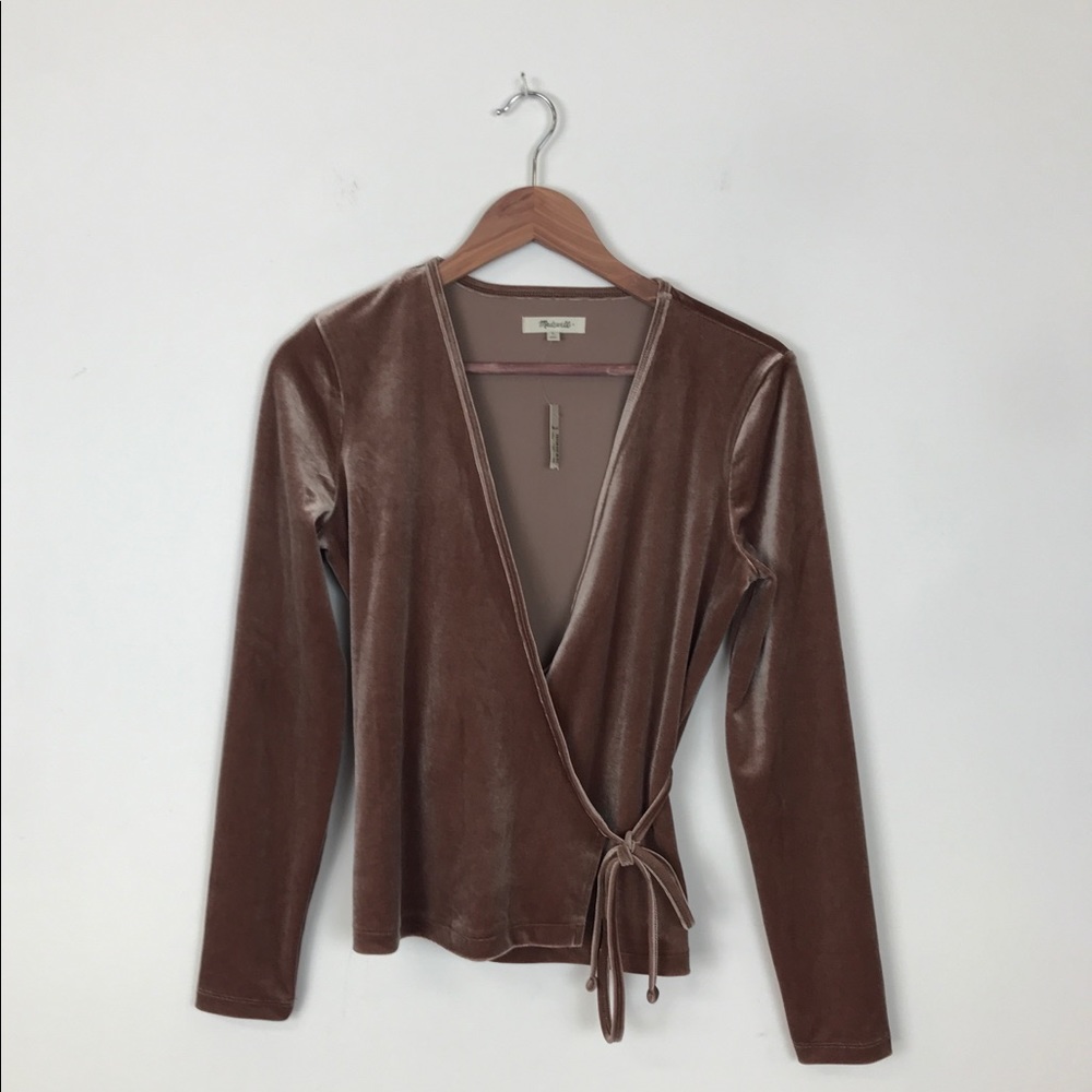 Madewell Velvet Ballet Wrap Top NWT - Picture 6 of 8